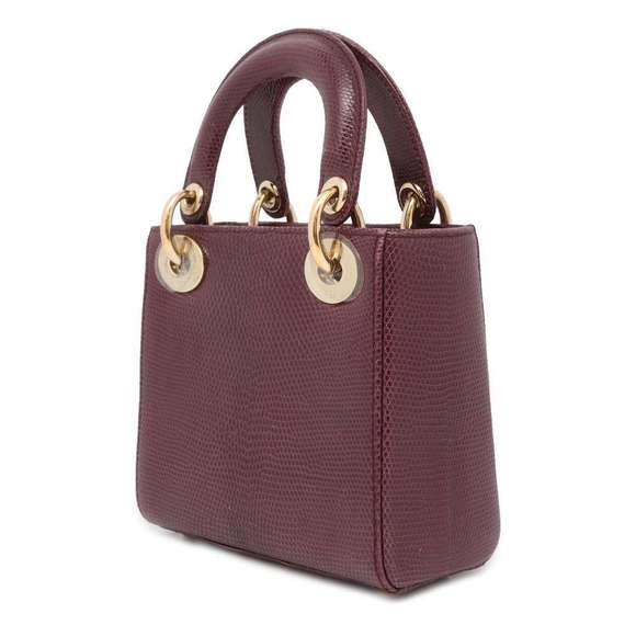 Dior Bordeaux Christian  Handbag Lizard Christian 2way - Picture 1 of 16